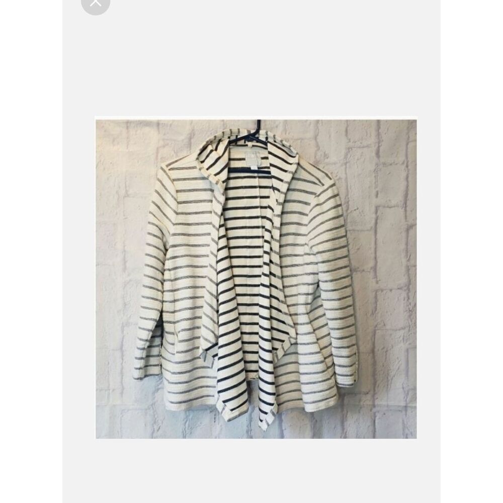 SUNDAY Hooded Open Front Terrycloth Jacket Beach Coverup Large